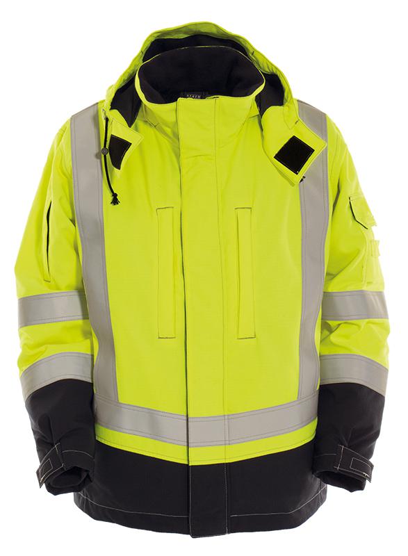 Vlamvertragende hi-vis dames winterjas met capuchon