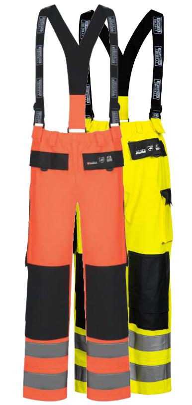 HI-VIS REGENBROEK ZWARE PU/PVC KWALITEIT