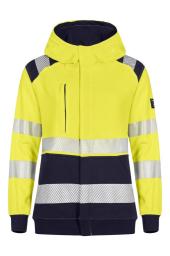 VLAMVERTRAGENDE DAMES SWEATER VEST MET CAPUCHON