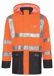 HI-VIS REGENJAS ZWARE PU/PVC